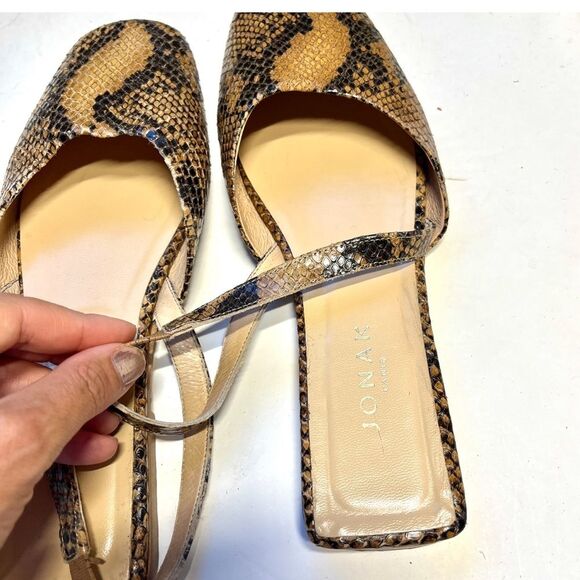 Jonak Paris Snakeskin Leather Slingback Ballet Flats 7.5 - Picture 6 of 16